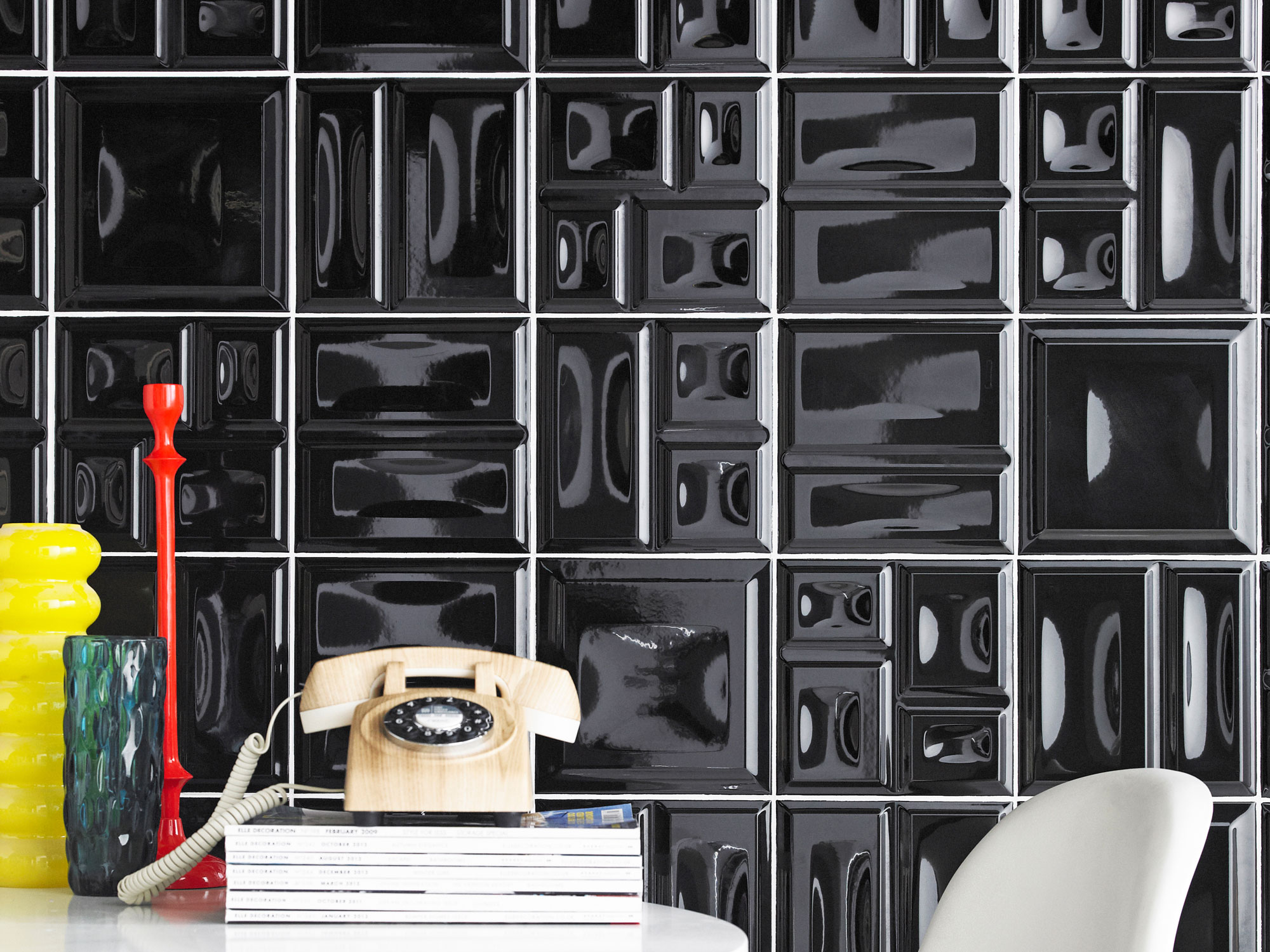 Deco Black Gloss 200x200 Elegance Tiles